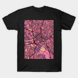 Dallas Map Pattern in Purple & Pink T-Shirt